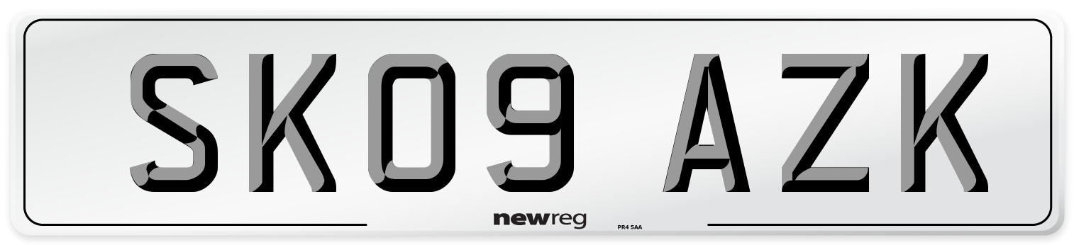 SK09 AZK Number Plate from New Reg